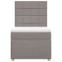 Cama box spring con colchón tela gris taupe 90x200