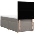 Cama box spring con colchón tela gris taupe 90x200