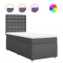 Cama box spring con colchón tela gris oscuro 90x200