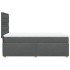 Cama box spring con colchón tela gris oscuro 90x200