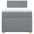 Cama box spring con colchón tela gris claro 90x200