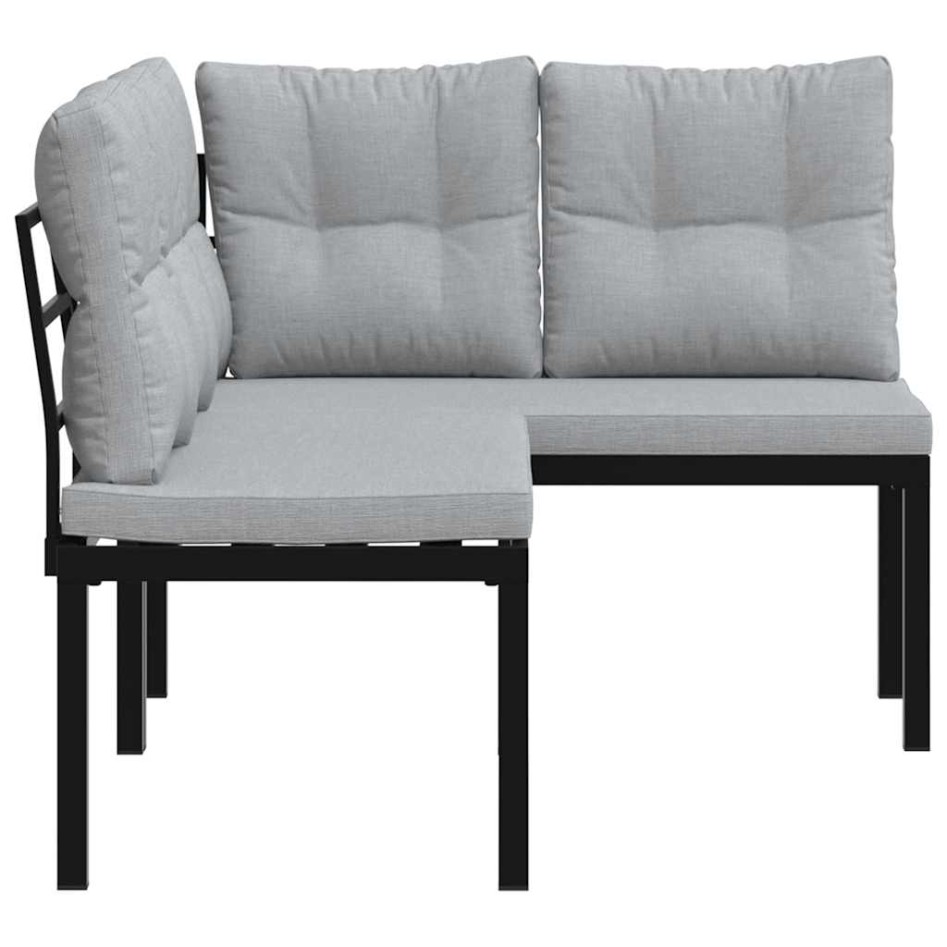 Bancos jardín y cojines 2 pzas acero recubrimiento polvo