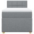 Cama box spring con colchón tela gris claro 90x200