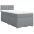 Cama box spring con colchón tela gris claro 90x200