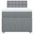 Cama box spring con colchón tela gris claro 90x200