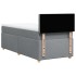 Cama box spring con colchón tela gris claro 90x200