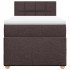 Cama box spring con colchón tela marrón oscuro 100x200