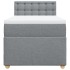 Cama box spring con colchón tela gris claro 100x200