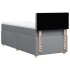 Cama box spring con colchón tela gris claro 100x200