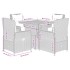 Set comedor de jardín 5 pzas con cojines ratán sintético