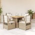 Set comedor de jardín 5 pzas con cojines ratán sintético
