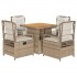 Set comedor de jardín 5 pzas con cojines ratán sintético