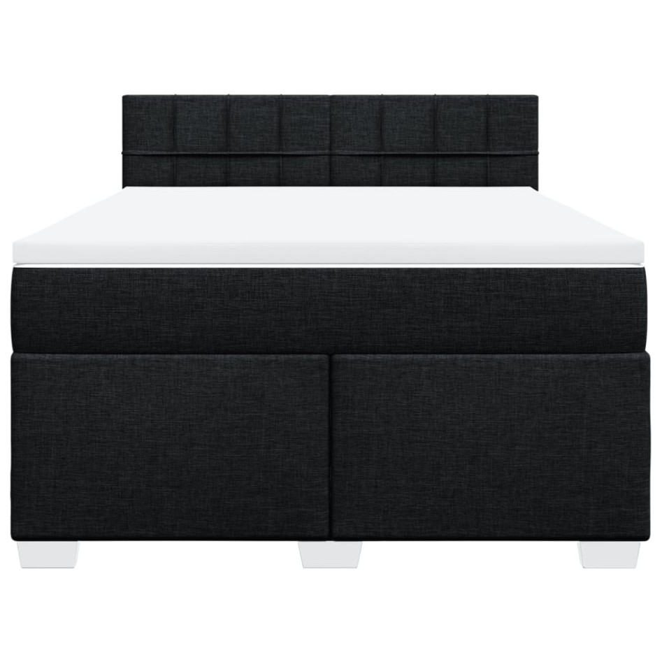 Cama box spring con colchón tela negro 140x190