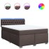 Cama box spring con colchón tela marrón oscuro 140x190