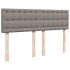 Cama box spring con colchón tela gris taupe 140x200