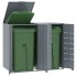 Cobertizo de 2 contenedores de basura acero gris 138x79x117