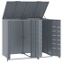 Cobertizo de 2 contenedores de basura acero gris 138x79x117