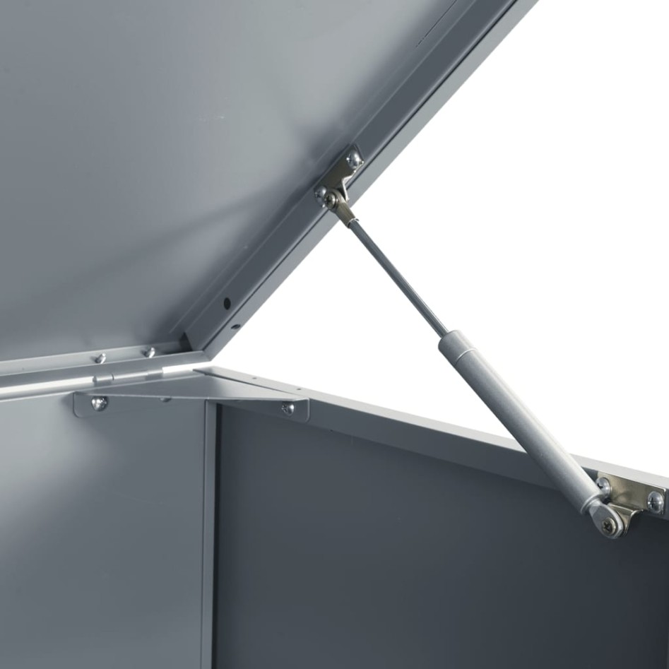 Cobertizo de 2 contenedores de basura acero gris 138x79x117