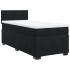 Cama box spring con colchón cuero sintético negro 90x190