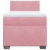 Cama box spring con colchón terciopelo rosa 80x200