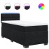 Cama box spring con colchón cuero sintético negro 90x190