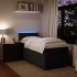 Cama box spring con colchón cuero sintético negro 90x190