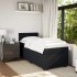 Cama box spring con colchón cuero sintético negro 90x190