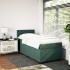 Cama box spring con colchón terciopelo verde oscuro 80x200