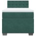 Cama box spring con colchón terciopelo verde oscuro 80x200