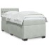 Cama box spring con colchón terciopelo gris claro 80x200