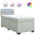 Cama box spring con colchón terciopelo gris claro 80x200