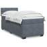 Cama box spring con colchón terciopelo gris oscuro 80x200