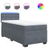 Cama box spring con colchón terciopelo gris oscuro 80x200