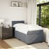Cama box spring con colchón terciopelo gris oscuro 80x200
