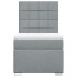 Cama box spring con colchón tela gris claro 80x200