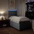 Cama box spring con colchón tela gris claro 90x190