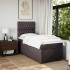 Cama box spring con colchón tela marrón oscuro 90x200