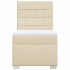 Cama box spring con colchón tela color crema 90x200