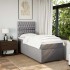 Cama box spring con colchón tela gris taupe 100x200