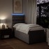Cama box spring con colchón tela gris taupe 100x200