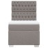 Cama box spring con colchón tela gris taupe 100x200