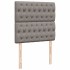 Cama box spring con colchón tela gris taupe 100x200