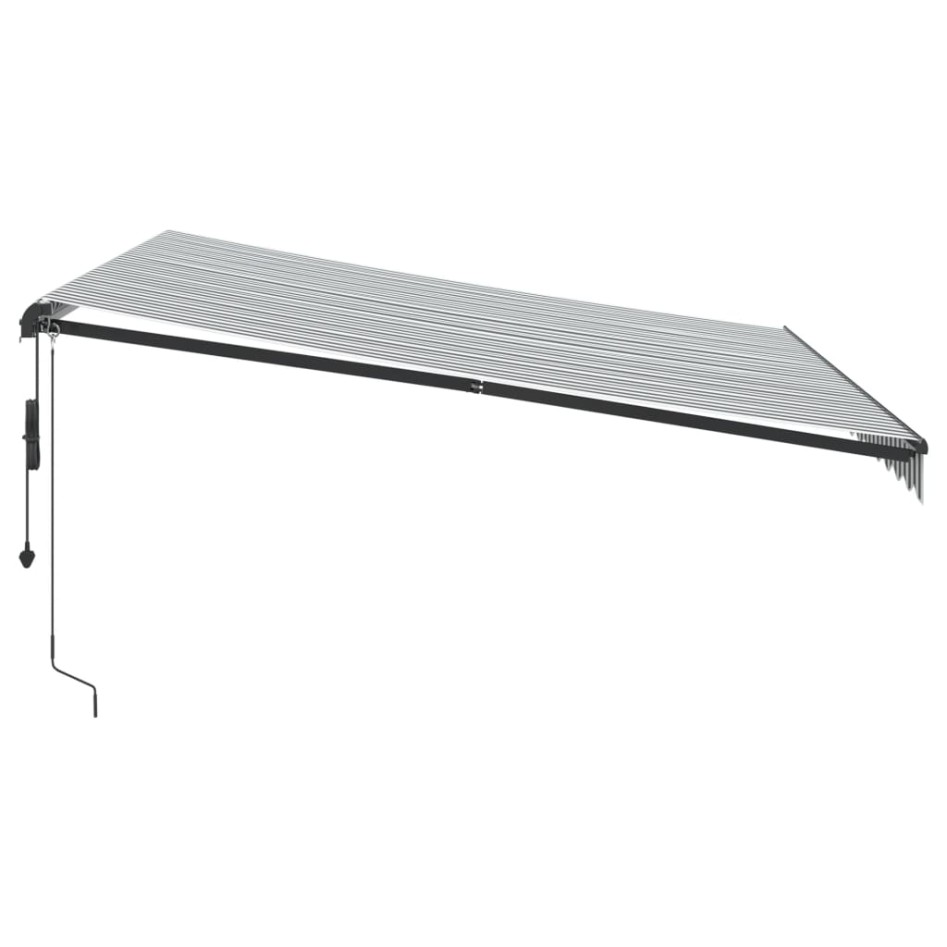 Toldo retráctil automático luz LED antracita y blanco