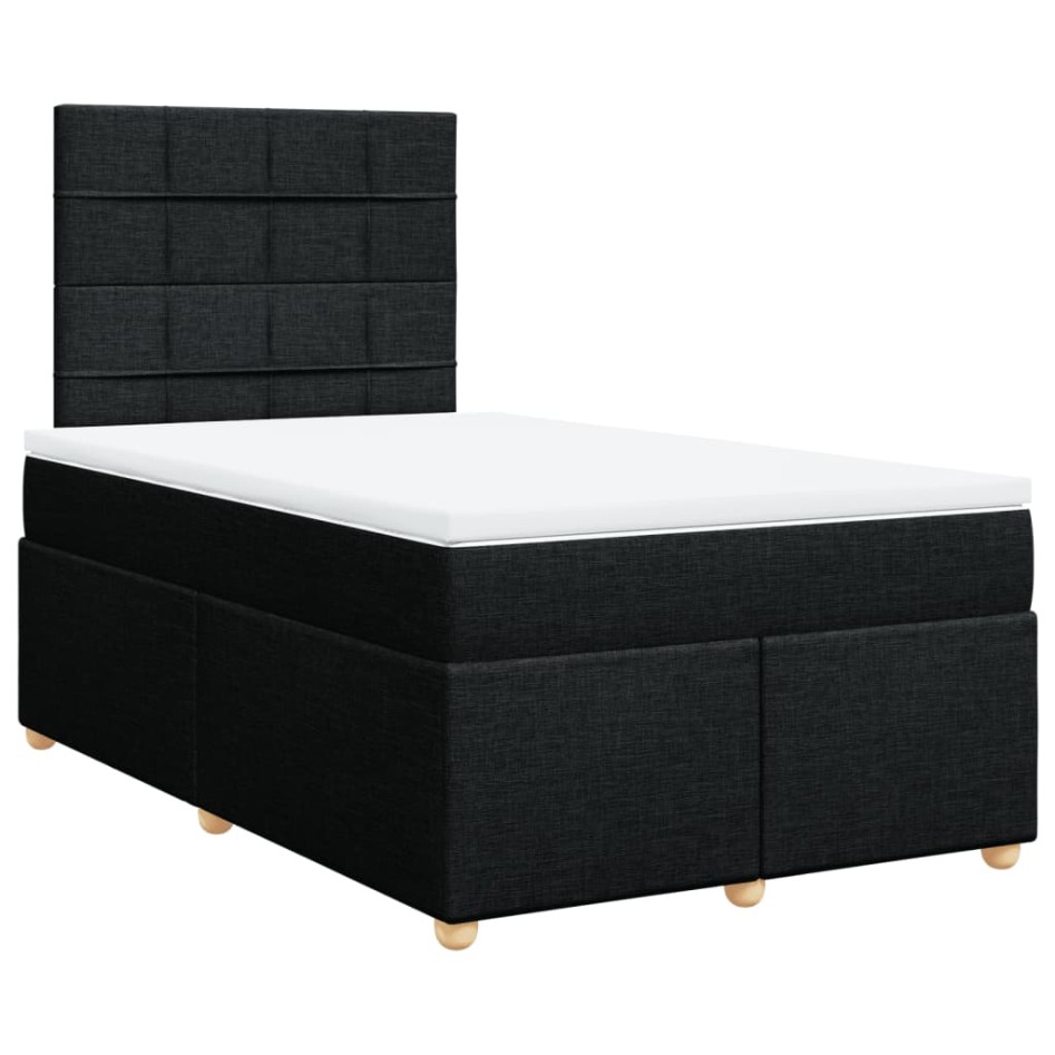 Cama box spring con colchón tela negro 120x190
