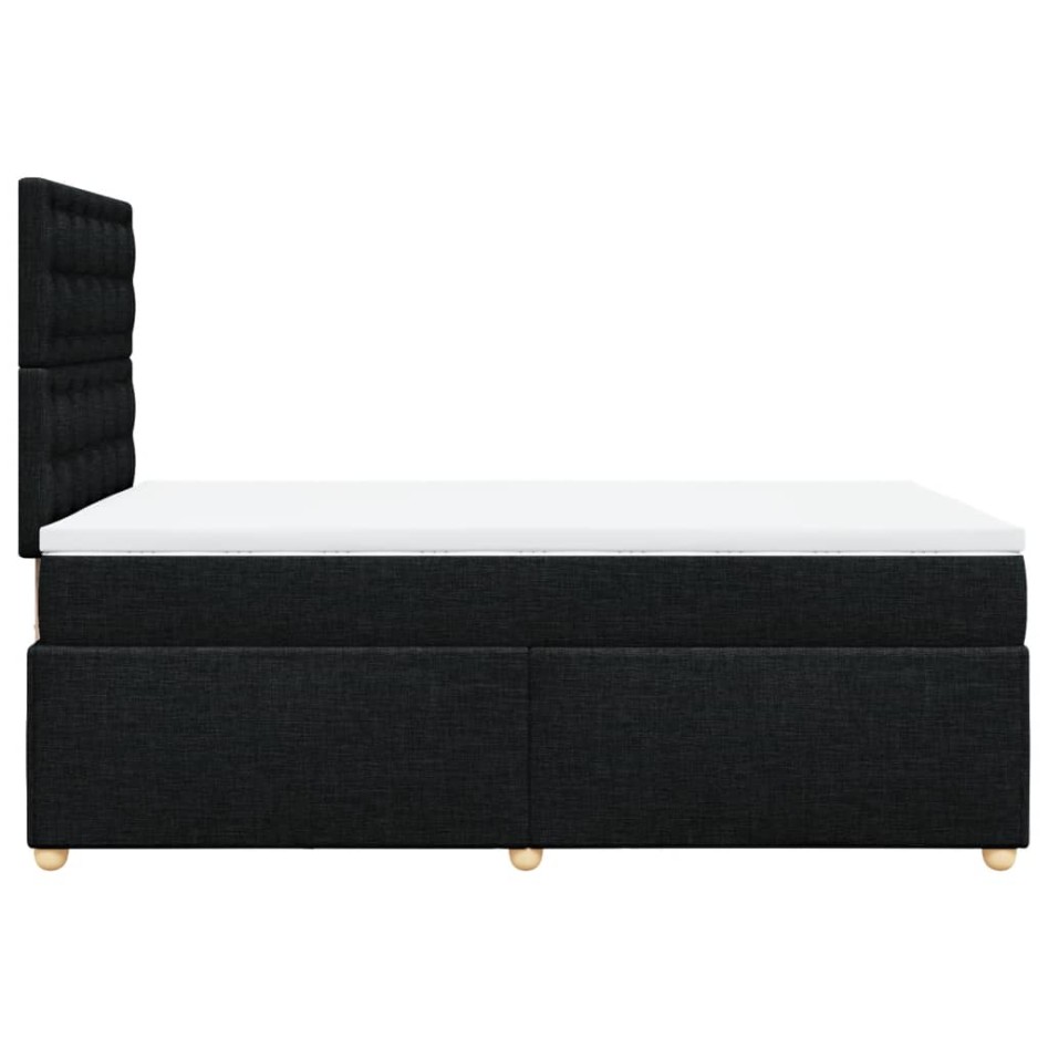 Cama box spring con colchón tela negro 120x190