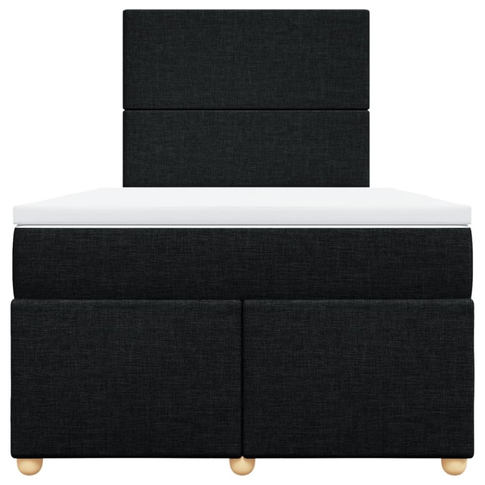 Cama box spring con colchón tela negro 120x190