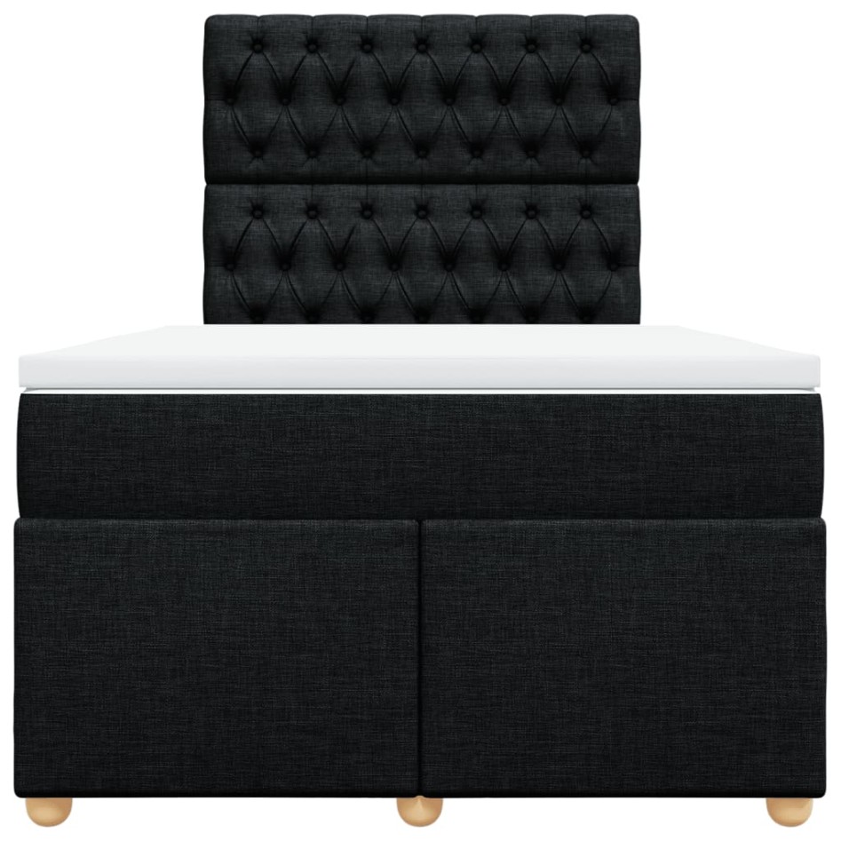 Cama box spring con colchón tela negro 120x190