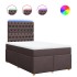 Cama box spring con colchón tela marrón oscuro 120x200