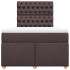 Cama box spring con colchón tela marrón oscuro 120x200