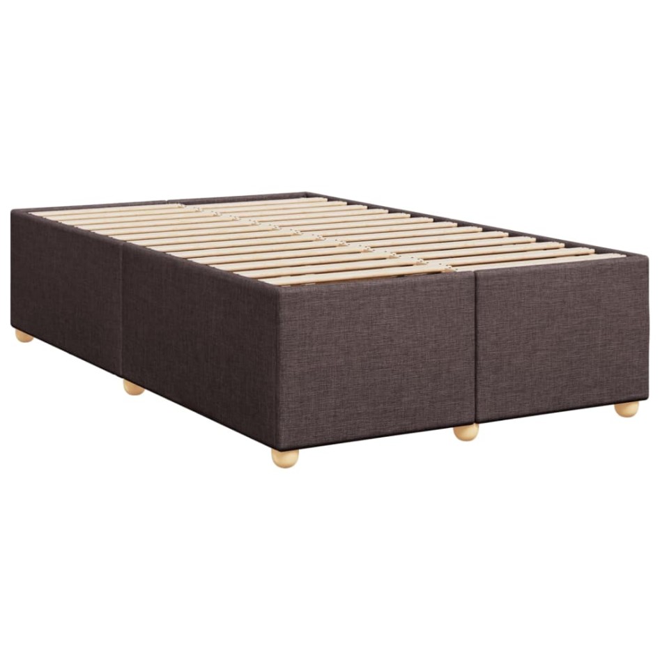 Cama box spring con colchón tela marrón oscuro 120x200